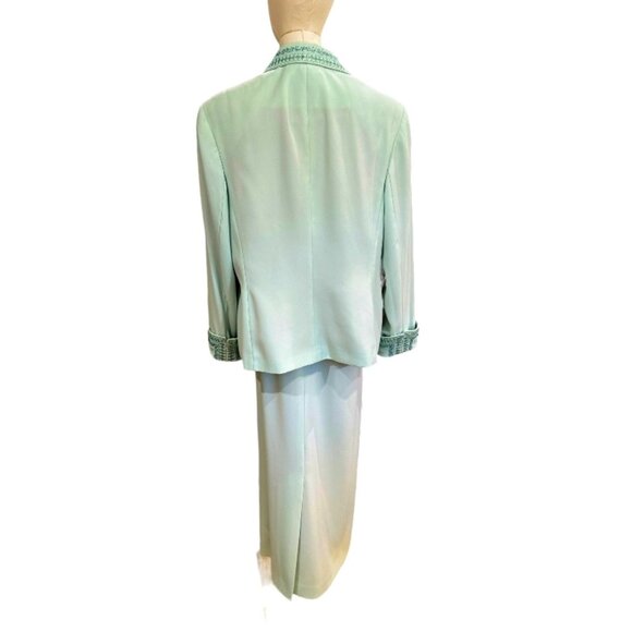 John Meyer of Norwich Womens Mint Green 3 PC Skirt Suit Size 18W Plus Beaded - Picture 10 of 16
